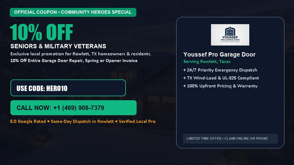 10% OFF Senior, Military & First Responder Discount in Rowlett, TX - Youssef Pro Garage Door